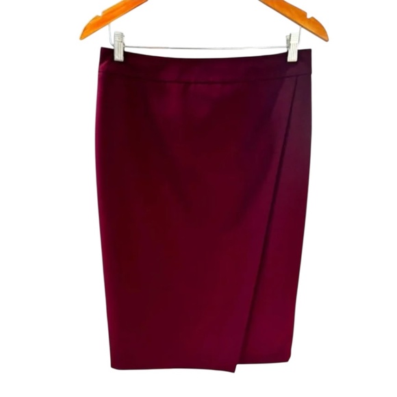 Liz Claiborne Dresses & Skirts - Liz Claiborne Faux Wrap Pencil Skirt - Maroon/Burgundy Size 10